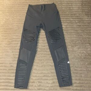 Alo Leggings Womens Small Blue Yoga High Waist Moto Mesh Panel Moto Pants